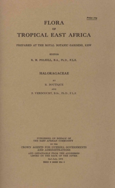 Flora of Tropical East Africa: Haloragaceae : Haloragaceae, Paperback / softback Book