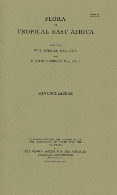 Flora of Tropical East Africa: Ranunculaceae : Ranunculaceae, Paperback / softback Book