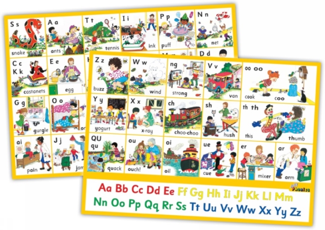 Jolly Phonics Letter sound Wall Charts : In Print Letters (British English edition), Poster Book