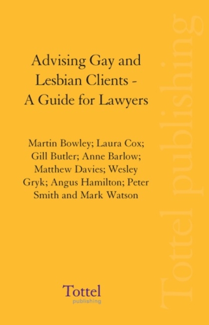 Advising Gay and Lesbian Clients : A Guide for Lawyers, Paperback Book