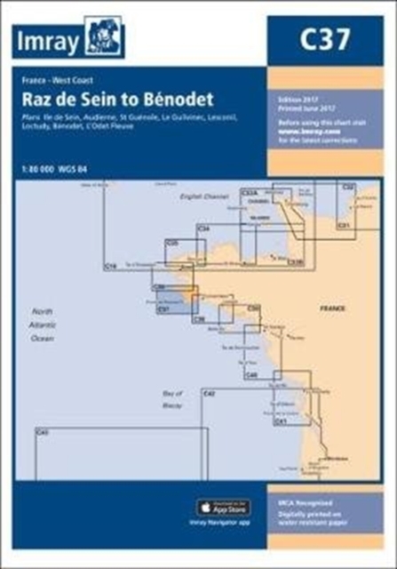 Imray Chart C37 : Raz de Sein to Benodet, Sheet map, folded Book