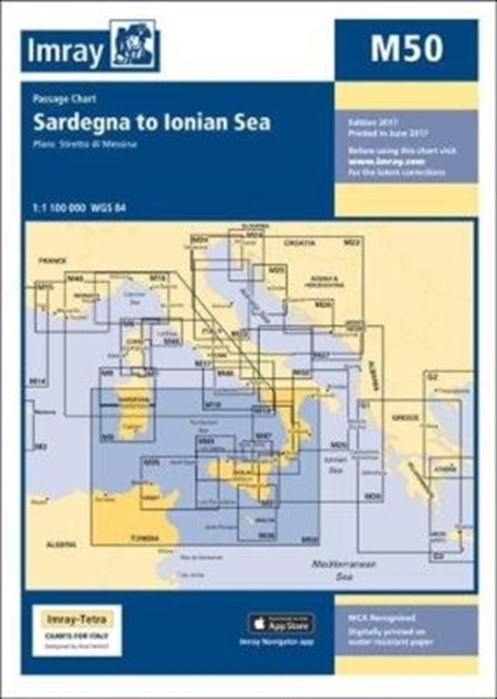 Imray Chart M50 : Sardegna to Ionian Sea, Sheet map, folded Book