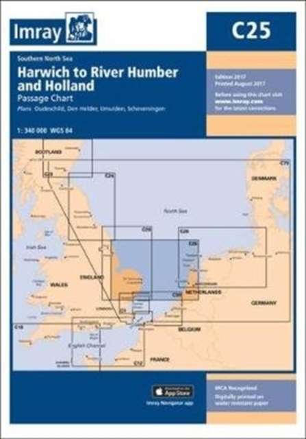 Imray Chart C25 : Harwich to River Humber and Holland, Sheet map, folded Book