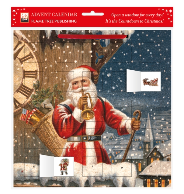 Snowy Santa Claus advent calendar (with stickers), Calendar Book