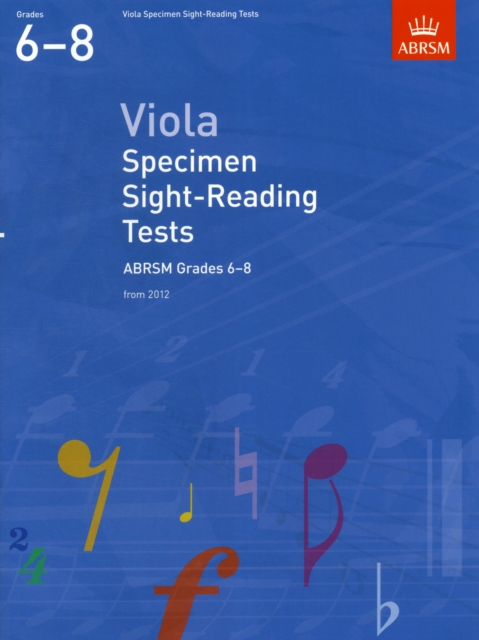 Viola Specimen Sight-Reading Tests, ABRSM Grades 6-8 : from 2012, Sheet music Book