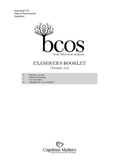 BCoS Cognitive Screen : Examiner's Booklet (Pack of 15), Paperback / softback Book