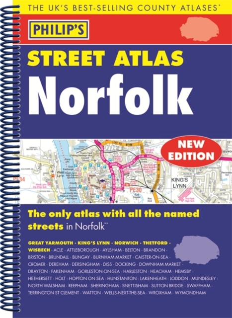 Philip's Street Atlas Norfolk, Spiral bound Book