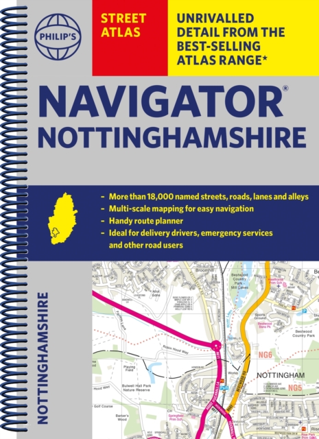 Philip's Navigator Street Atlas Nottinghamshire, Spiral bound Book