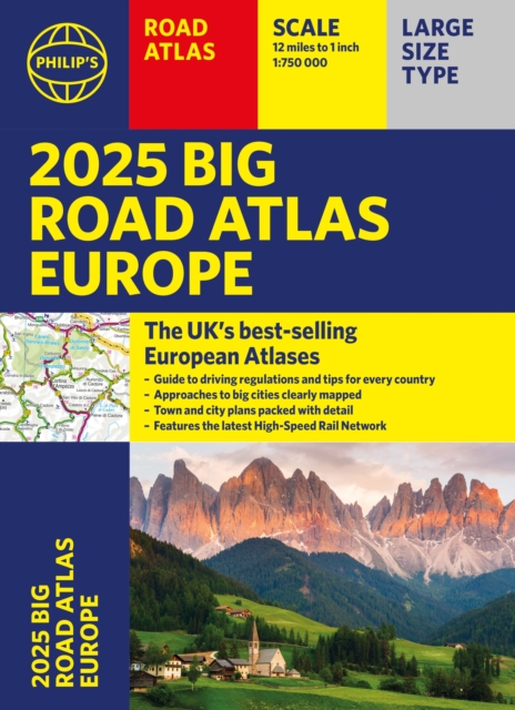 2025 Philip's Big Road Atlas of Europe : (A3 Paperback), Paperback / softback Book