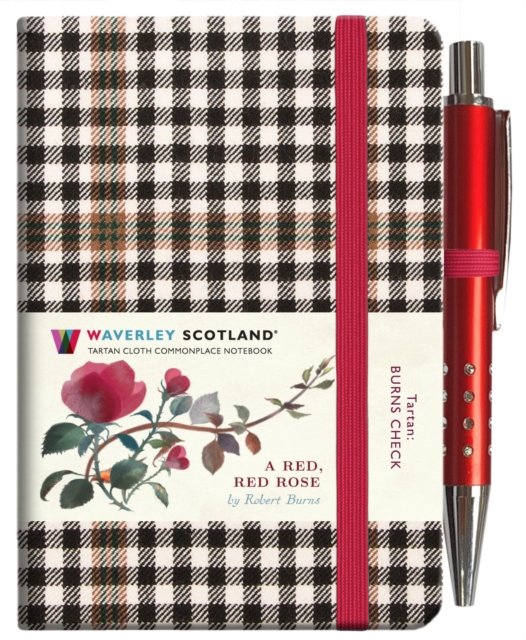 A Red, Red Rose Tartan Notebook (mini with pen) (Burns check tartan), Hardback Book