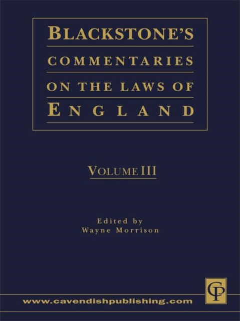 Blackstone's Commentaries on the Laws of England Volumes I-IV, Hardback Book