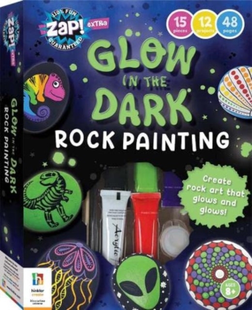 Zap! Extra Glow-in-the-Dark Rock Painting, Kit Book