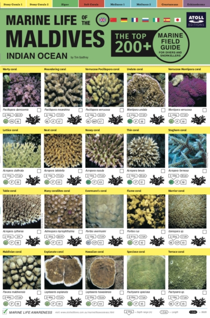 Maldives Marine Life Field Guide : "Top 200+", Fold-out book or chart Book