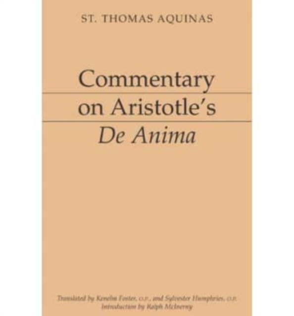 Commentary on Aristotle`s De Anima, Paperback / softback Book