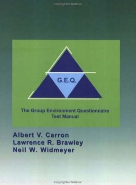 Group Environment Questionnaire : Test Manual, Paperback / softback Book