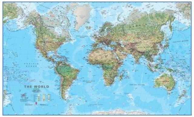 World environmental wall map, Sheet map, rolled Book