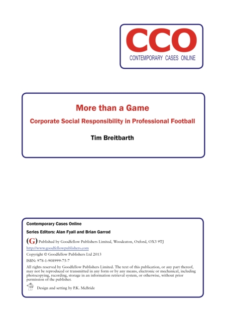 Scoring Strategy Goals: Measuring Corporate Social Responsibility in Professional Football, PDF eBook