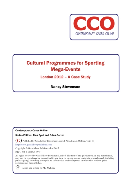 Cultural Programmes for Sporting Mega Events, PDF eBook