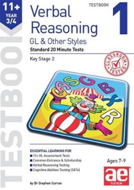 11+ Verbal Reasoning Year 3/4 GL & Other Styles Testbook 1 : Standard 20 Minute Tests, Paperback / softback Book