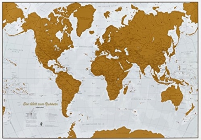 Welt zum Rubbeln wall map, Sheet map, rolled Book