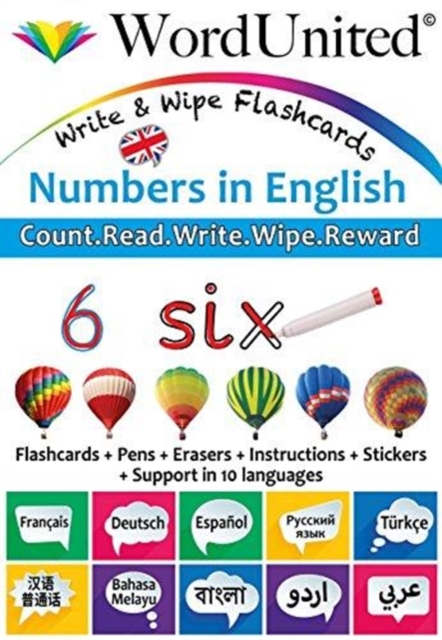 Numbers in English : Write & Wipe Flashcards, Book Book