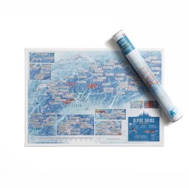 Alpine Skiing Collect and Scratch Print, Sheet map, rolled Book