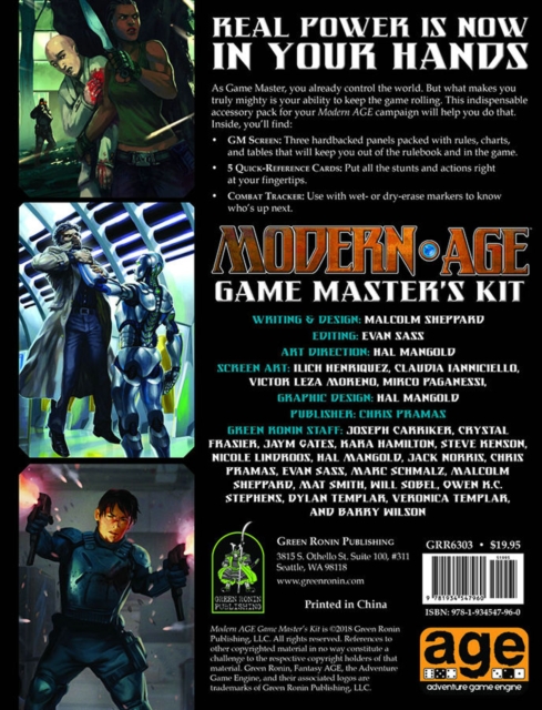 Modern Age RPG Game Master's Kit, Hardback Book