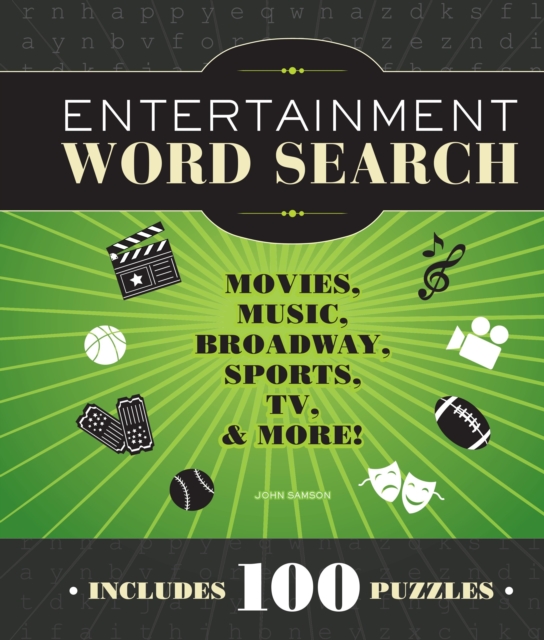 Entertainment Word Search : Movies, Music, Broadway, Sports, TV & More, Spiral bound Book