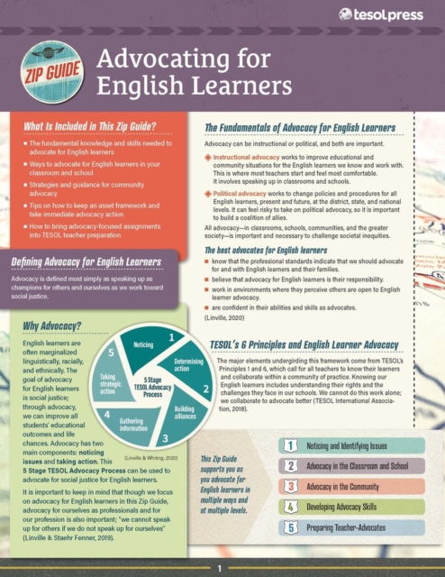 TESOL Zip Guide : Advocating for English Learners (pack of 10), Paperback / softback Book
