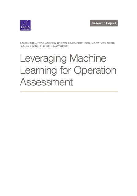Leveraging Machine Learning for Operation Assessment, Paperback / softback Book