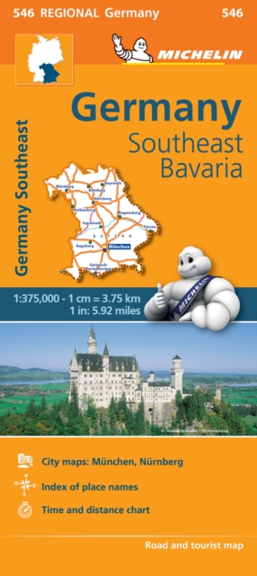 Germany Southeast, Bavaria - Michelin Regional Map 546 : Map, Sheet map Book