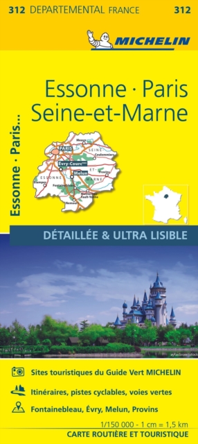 Essonne, Paris, Seine-et-Marne - Michelin Local Map 312, Sheet map, folded Book