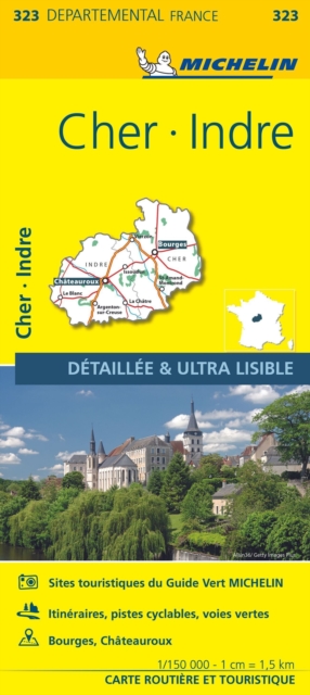 Cher, Indre - Michelin Local Map 323, Sheet map, folded Book