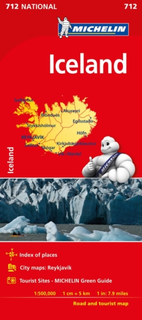Iceland - - Michelin National Map 750, Sheet map, folded Book