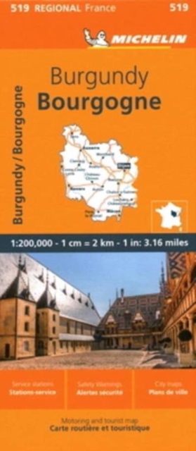 Burgundy - Michelin Regional Map 519, Sheet map, folded Book