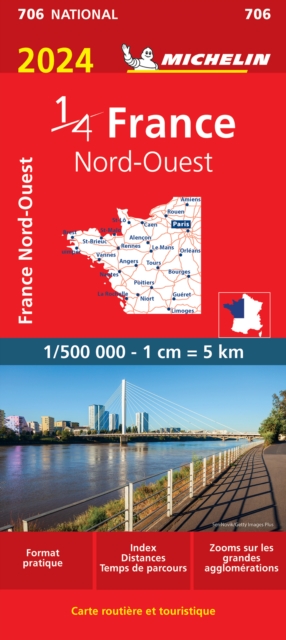Northwestern France 2024 - Michelin National Map 706 : Map, Sheet map, folded Book