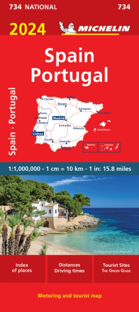 Spain & Portugal 2024 - Michelin National Map 734 : Map, Sheet map, folded Book