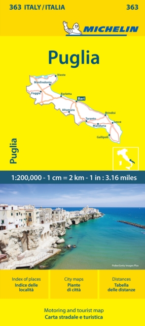 Puglia - Michelin Local Map 363 : Map, Sheet map, folded Book