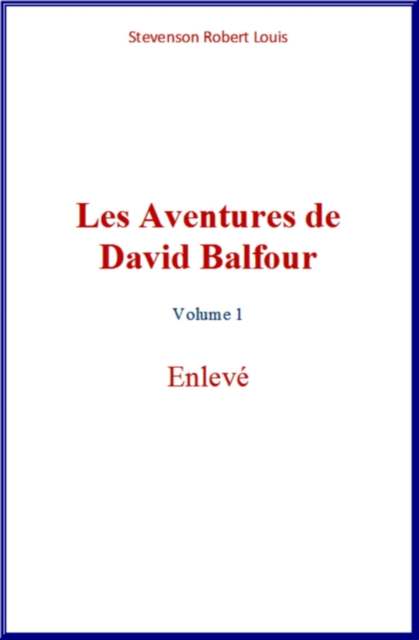Les aventures de David Balfour (Volume 1), PDF eBook