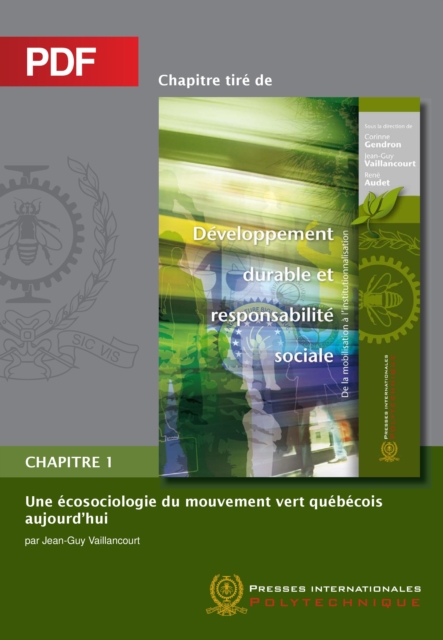 Une ecosociologie du mouvement vert quebecois aujourd'hui (Chapitre PDF), PDF eBook