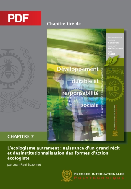 L'ecologisme autrement : naissance d'un grand recit et desinstitutionnalisation des formes d'action ecologiste (Chapitre PDF), PDF eBook