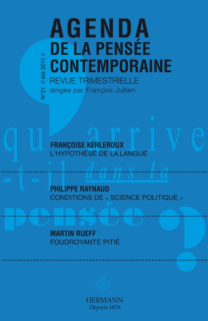 Agenda de la Pensee contemporaine, n(deg)21, PDF eBook