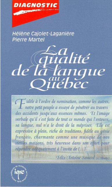 La qualite de la langue au Quebec, PDF eBook