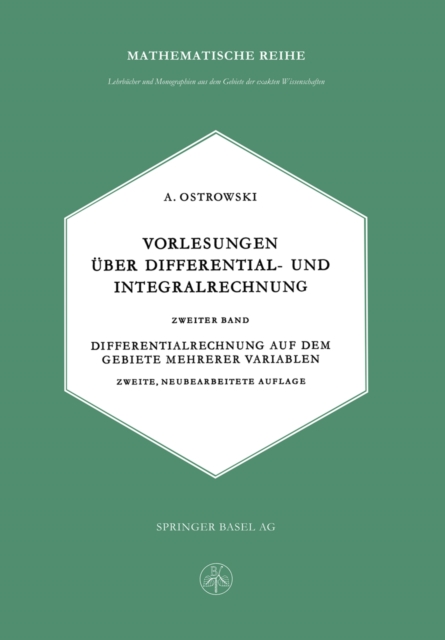 Vorlesungen uber Differential- und Integralrechnung : Zweiter Band: Differentialrechnung auf dem Gebiete mehrerer Variablen, PDF eBook