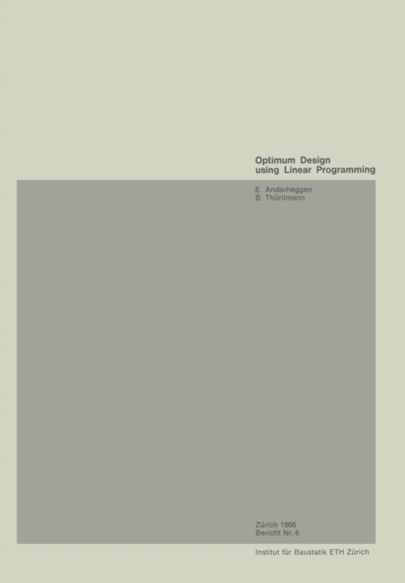 Optimum Design using Linear Programming, PDF eBook