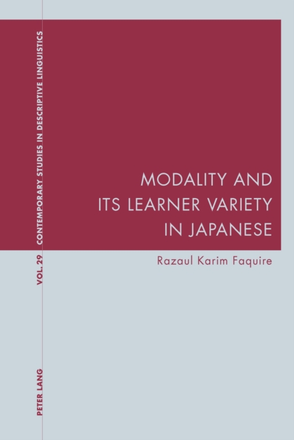 Modality and Its Learner Variety in Japanese, PDF eBook
