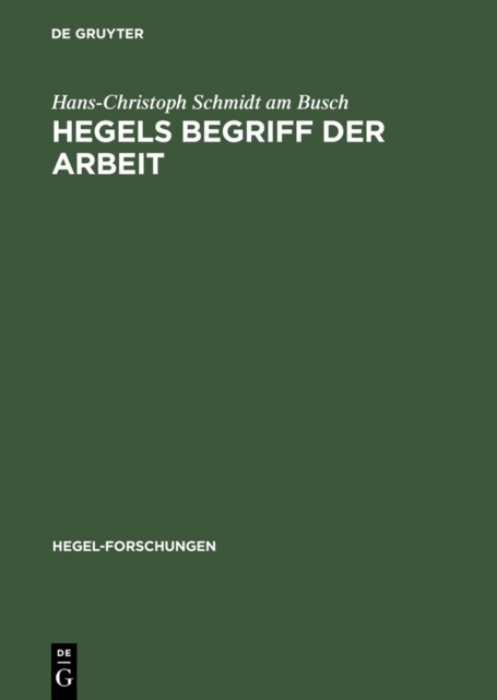 Hegels Begriff der Arbeit, PDF eBook