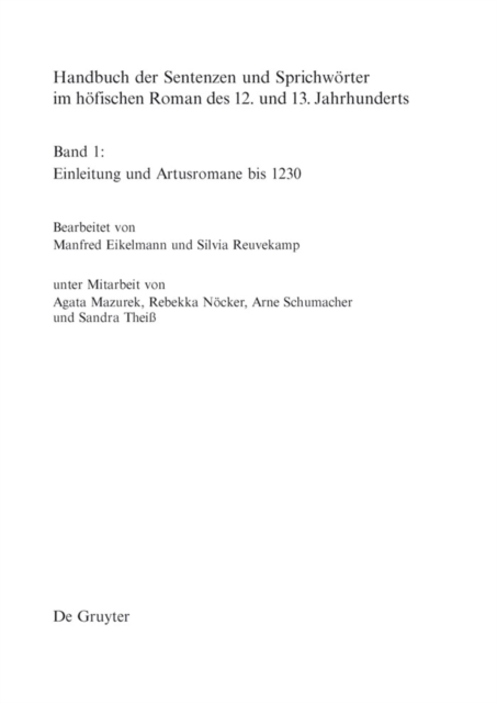 Artusromane bis 1230, PDF eBook