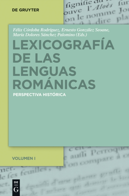 Lexicografia de las lenguas romanicas : Perspectiva historica. Volumen I, PDF eBook