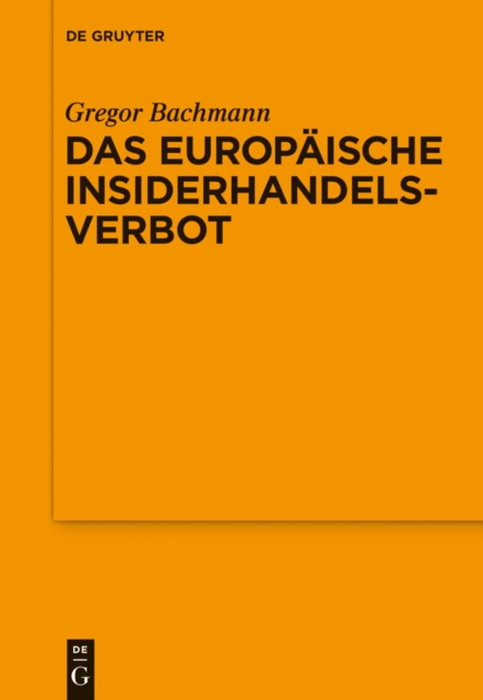 Das Europaische Insiderhandelsverbot, EPUB eBook